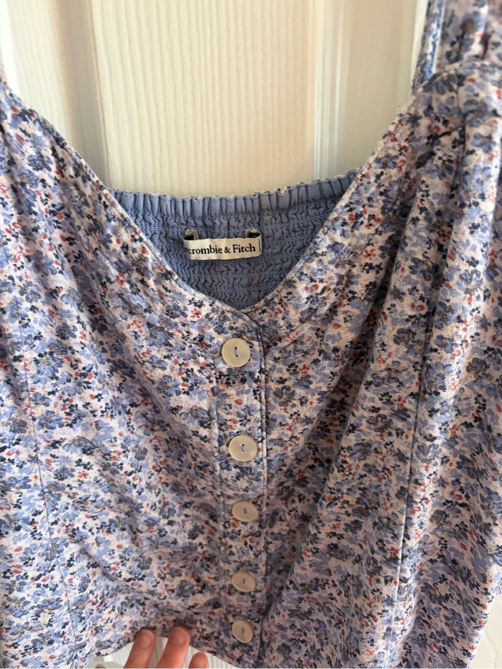 Abercrombie & Fitch Blue Floral Button-Front Camisole